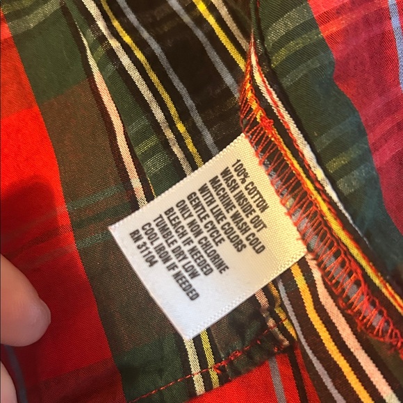 Crown & Ivy S Preppy Plaid Tartan Ruffle Dress Red Green Blue Crew Draper - Picture 6 of 6